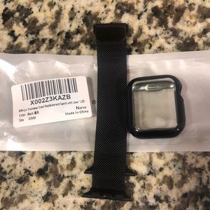 Black Stainless Steel Apple Watch band and face cover for 40MM